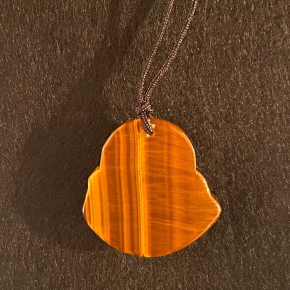 Tiger’s Eye Laughing Buddha Pendant - Picture 2 of 2